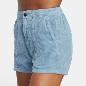 RVCA Light Blue Corduroy High Waist Shorts